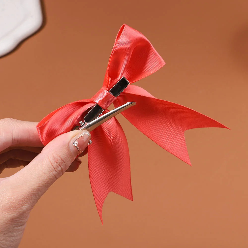 Close-up of baby hair bow clip